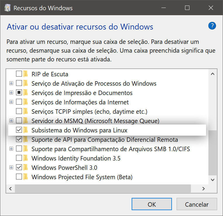 Subsistema do Windows para Linux